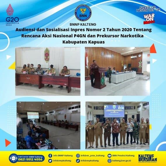 Kegiatan Audiensi dan Sosialisasi Inpres Nomor 2 Tahun 2020 Tentang Rencana Aksi Nasional P4GN dan Prekursor Narkotika di Kabupaten Kapuas Kegiatan Audiensi dan Sosialisasi Inpres Nomor 2 Tahun 2020 Tentang Rencana Aksi Nasional P4GN dan Prekursor Narkotika di Kabupaten Kapuas
