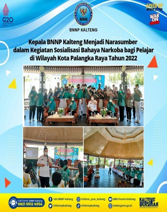 BNNP Kalteng Menjadi Narasumber Dalam Acara Sosialisasi Bahaya Narkoba Bagi Pelajar Di Wilayah Kota Palangka Raya Tahun 2022 BNNP Kalteng Menjadi Narasumber Dalam Acara Sosialisasi Bahaya Narkoba Bagi Pelajar Di Wilayah Kota Palangka Raya Tahun 2022