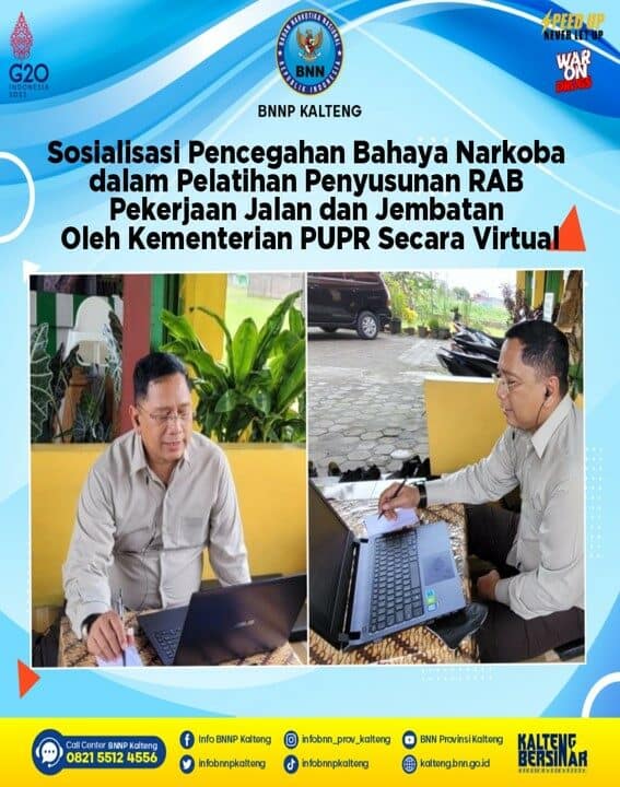 Sosialisasi Pencegahan Bahaya Narkoba Dalam Pelatihan Penyusunan RAB Pekerjaan Jalan dan Jembatan Oleh Kementerian PUPR Secara Virtual