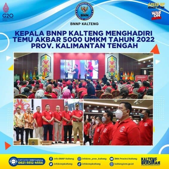 Kegiatan Kepala BNNP Kalteng Menghadiri Temu Akbar 5000 UMKM Tahun 2022 Prov. Kalimantan Tengah Kegiatan Kepala BNNP Kalteng Menghadiri Temu Akbar 5000 UMKM Tahun 2022 Prov. Kalimantan Tengah