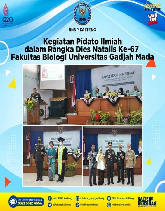 Kepala BNNP Kalteng Berikan Pidato Ilmiah Dalam Rangka Dies Natalis Ke-67 Fakultas Biologi Universitas Gadjah Mada Kepala BNNP Kalteng Berikan Pidato Ilmiah Dalam Rangka Dies Natalis Ke-67 Fakultas Biologi Universitas Gadjah Mada