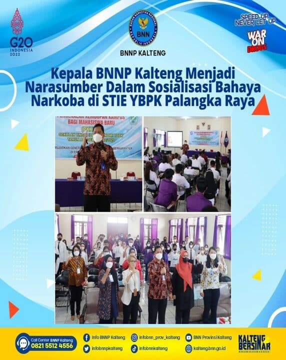 Kepala BNNP Kalteng Menjadi Narasumber Dalam Kegiatan Pengenalan Kehidupan Kampus Bagi Mahasiswa Baru (PKKMB) STIE YBPK Palangka Raya Kepala BNNP Kalteng Menjadi Narasumber Dalam Kegiatan Pengenalan Kehidupan Kampus Bagi Mahasiswa Baru (PKKMB) STIE YBPK Palangka Raya