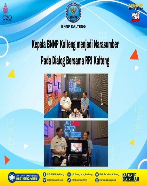 BNNP Kalteng Menjadi Narasumber Pada Dialog Bersama RRI Kalteng