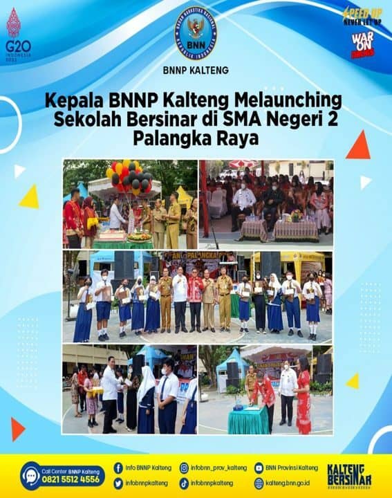 Kepala BNNP Kalteng Melaunching Sekolah Bersinar Di SMA Negeri 2 Palangka Raya