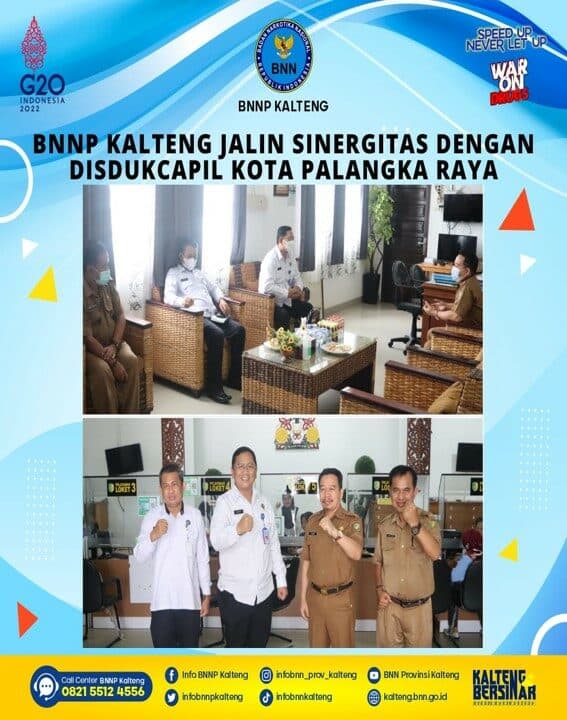 BNNP Kalteng Jalin Sinergitas Dengan Dinas Kependudukan Dan Pencatatan Sipil Kota Palangka Raya BNNP Kalteng Jalin Sinergitas Dengan Dinas Kependudukan Dan Pencatatan Sipil Kota Palangka Raya