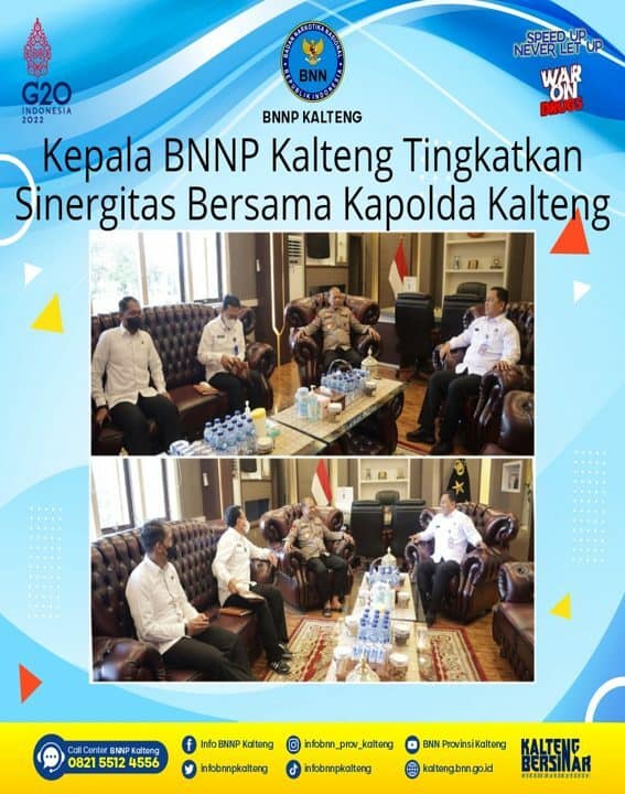 Kepala BNNP Kalteng Tingkatkan Sinergitas Bersama Kapolda Kalteng Kepala BNNP Kalteng Tingkatkan Sinergitas Bersama Kapolda Kalteng