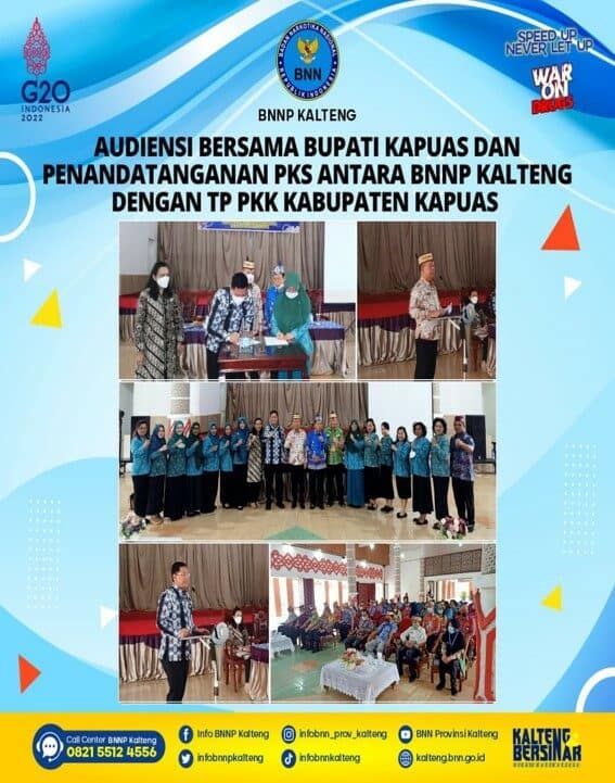 Kegiatan Audiensi Bersama Bupati Kapuas Dan Penandatanganan PKS Antara Bnnp Kalteng Dengan TP PKK Kabupaten Kapuas Kegiatan Audiensi Bersama Bupati Kapuas Dan Penandatanganan PKS Antara Bnnp Kalteng Dengan TP PKK Kabupaten Kapuas