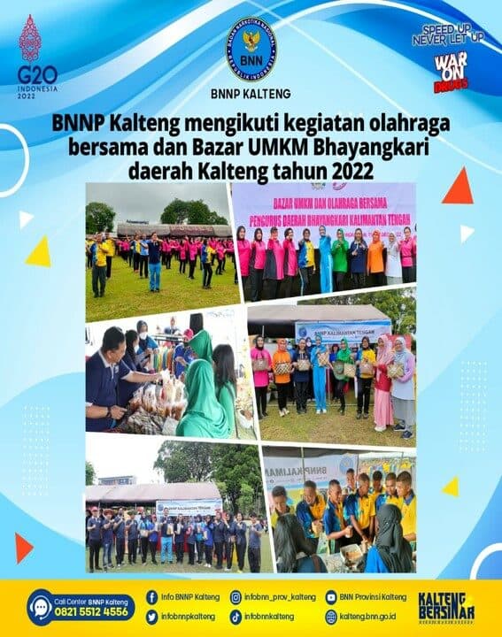 BNNP Kalteng Mengikuti Kegiatan Olahraga Bersama Dan Bazar Umkm Bhayangkari Daerah Kalteng Dalam Rangka Memperingati Hari Kesatuan Gerak Bhayangkari Ke-70 Tahun 2022 BNNP Kalteng Mengikuti Kegiatan Olahraga Bersama Dan Bazar Umkm Bhayangkari Daerah Kalteng Dalam Rangka Memperingati Hari Kesatuan Gerak Bhayangkari Ke-70 Tahun 2022