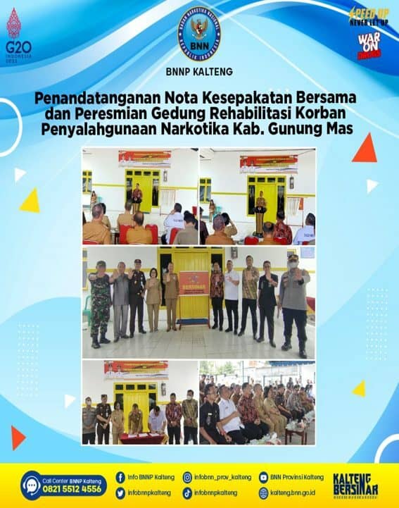 Penandatanganan Nota Kesepakatan Bersama Dan Peresmian Gedung Rehabilitasi Korban Penyalahgunaan Narkotika Kabupaten Gunung Mas Penandatanganan Nota Kesepakatan Bersama Dan Peresmian Gedung Rehabilitasi Korban Penyalahgunaan Narkotika Kabupaten Gunung Mas
