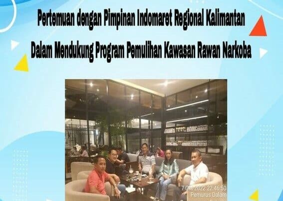 Pertemuan Dengan Pimpinan Indomaret Regional Kalimantan Dalam Mendukung Program Pemulihan Kawasan Rawan Narkoba