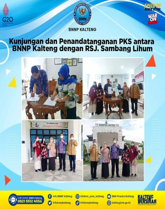 Kunjungan Dan Penandatanganan PKS Antara BNNP Kalteng Dengan RSJ. Sambang Lihum