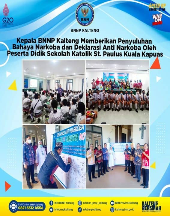 Kepala BNNP Kalteng Memberikan Penyuluhan Bahaya Narkoba Dan Deklarasi Anti Narkoba Oleh Peserta Didik Sekolah Katolik St. Paulus Kuala Kapuas Kepala BNNP Kalteng Memberikan Penyuluhan Bahaya Narkoba Dan Deklarasi Anti Narkoba Oleh Peserta Didik Sekolah Katolik St. Paulus Kuala Kapuas