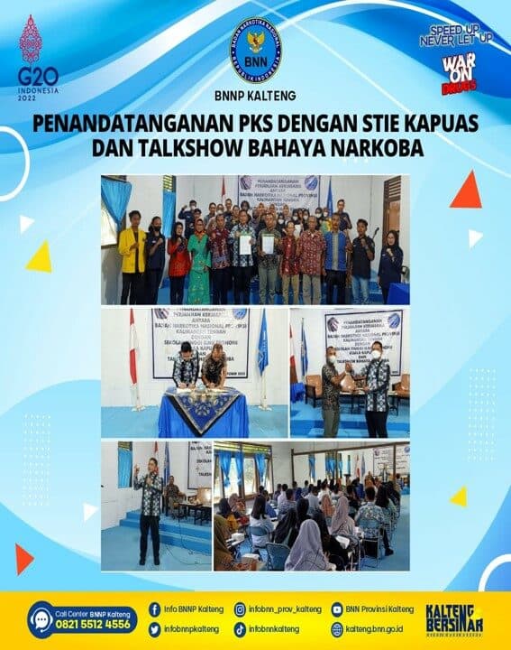 Kegiatan "Penandatanganan PKS Antara BNNP Kalteng Dengan STIE Kuala Kapuas dan Talkshow Bahaya Narkoba Kegiatan “Penandatanganan PKS Antara BNNP Kalteng Dengan STIE Kuala Kapuas dan Talkshow Bahaya Narkoba