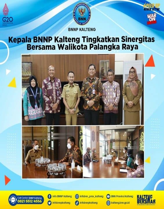 Kegiatan Kepala BNNP Kalteng Tingkatkan Sinergitas Bersama Walikota Palangka Raya Kegiatan Kepala BNNP Kalteng Tingkatkan Sinergitas Bersama Walikota Palangka Raya