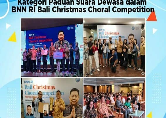 BNNP Kalteng Meraih Juara I Kategori Paduan Suara Dewasa Dalam BNN RI Bali Christmas Choral Competition