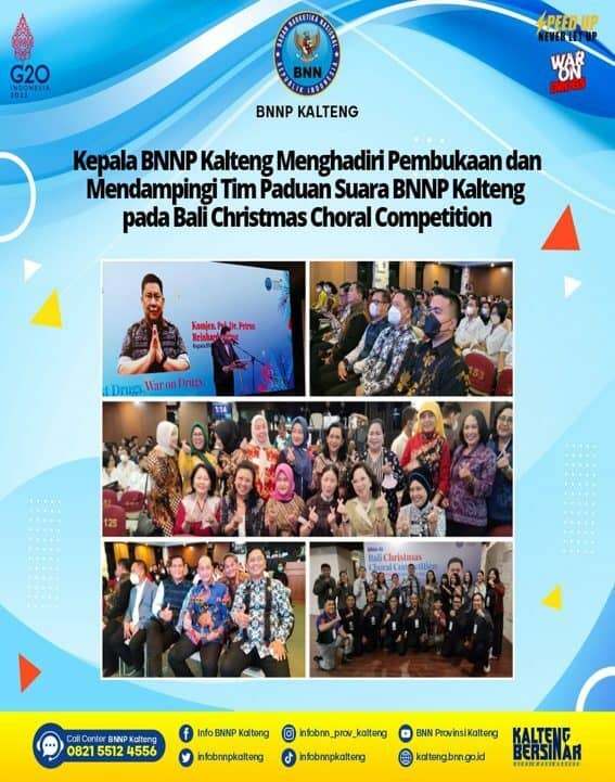 Kepala BNNP Kalteng Menghadiri Pembukaan dan Mendampingi Tim Paduan Suara BNNP Kalteng pada Bali Christmas Choral Competition Kepala BNNP Kalteng Menghadiri Pembukaan dan Mendampingi Tim Paduan Suara BNNP Kalteng pada Bali Christmas Choral Competition