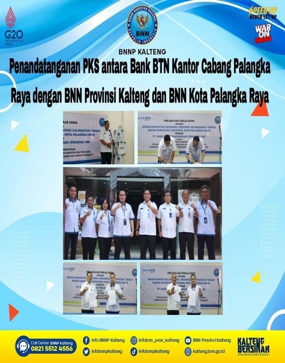 Kegiatan Penandatanganan Perjanjian Kerja Sama Antara Bank Tabungan Negara Cabang Palangka Raya Dengan BNN Provinsi Kalimantan Tengah Dan Bnnk Palangka Raya Kegiatan Penandatanganan Perjanjian Kerja Sama Antara Bank Tabungan Negara Cabang Palangka Raya Dengan BNN Provinsi Kalimantan Tengah Dan Bnnk Palangka Raya