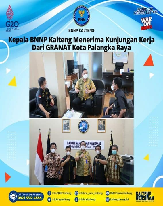 Kepala BNNP Kalteng Menerima Kunjungan Kerja Dari Granat Kota Palangka Raya gra