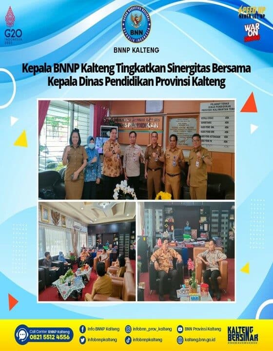 Kepala BNNP Kalimantan Tengah Tingkatkan Sinergitas Bersama Kepala Dinas Pendidikan Provinsi Kalimantan Tengah Kepala BNNP Kalimantan Tengah Tingkatkan Sinergitas Bersama Kepala Dinas Pendidikan Provinsi Kalimantan Tengah