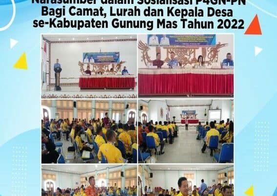 Kegiatan Kepala BNNP Kalteng Menjadi Narasumber Dalam Sosialisasi P4GN-PN Bagi Camat, Lurah Dan Kepala Desa Se-kabupaten Gunung Mas Tahun 2022