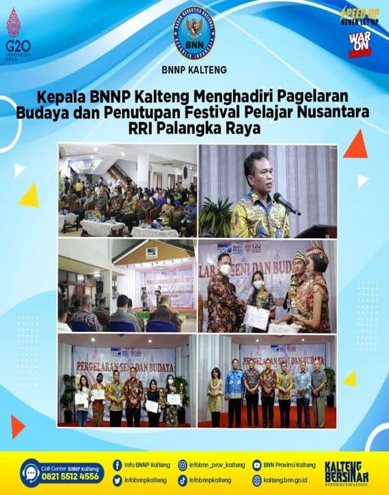 Kegiatan Kepala BNNP Kalteng Menghadiri Pagelaran Budaya Dan Penutupan Festival Pelajar Nusantara Rri Palangka Raya page