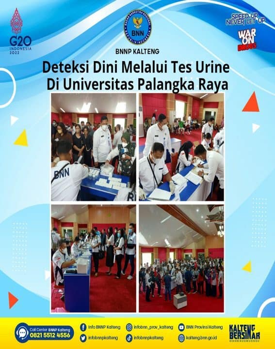 BNNP Kalteng Melaksanakan Deteksi Dini Melalui Tes Urine Narkoba Di Universitas Palangka Raya BNNP Kalteng Melaksanakan Deteksi Dini Melalui Tes Urine Narkoba Di Universitas Palangka Raya