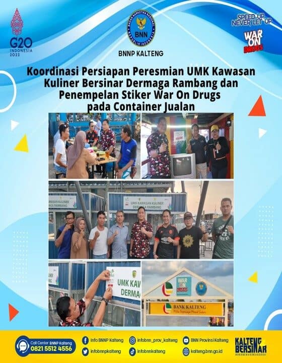 Koordinasi Persiapan Peresmian Umk Kawasan Kuliner Bersinar Dermaga Rambang dan Penempelan Stiker War On Drugs Pada Container Jualan Koordinasi Persiapan Peresmian Umk Kawasan Kuliner Bersinar Dermaga Rambang dan Penempelan Stiker War On Drugs Pada Container Jualan