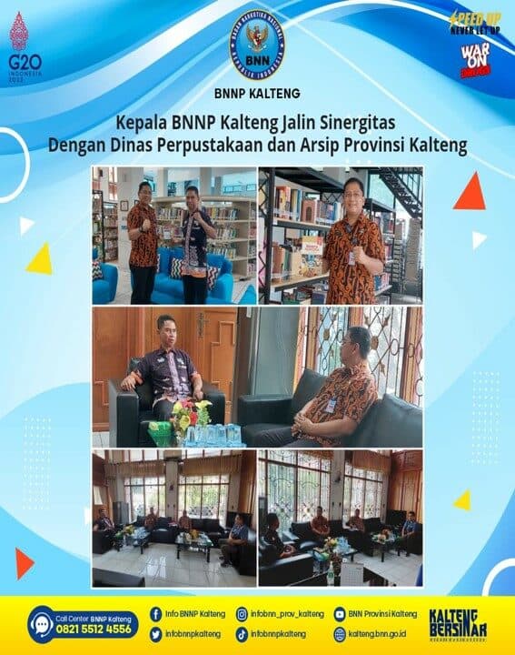 Kepala BNNP Kalteng Jalin Sinergitas Dengan Dinas Perpustakaan dan Arsip Provinsi Kalteng Kepala BNNP Kalteng Jalin Sinergitas Dengan Dinas Perpustakaan dan Arsip Provinsi Kalteng
