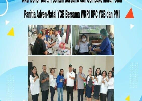 Aksi Donor Darah, Senam bersama dan Sembako Murah Oleh Panitia Adven-Natal YGB bersama WKRI DPC YGB Dan PMI