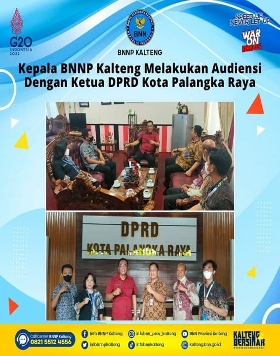 Kepala BNNP Kalteng Melakukan Audiensi Dengan Ketua DPRD Kota Palangka Raya Kepala BNNP Kalteng Melakukan Audiensi Dengan Ketua DPRD Kota Palangka Raya