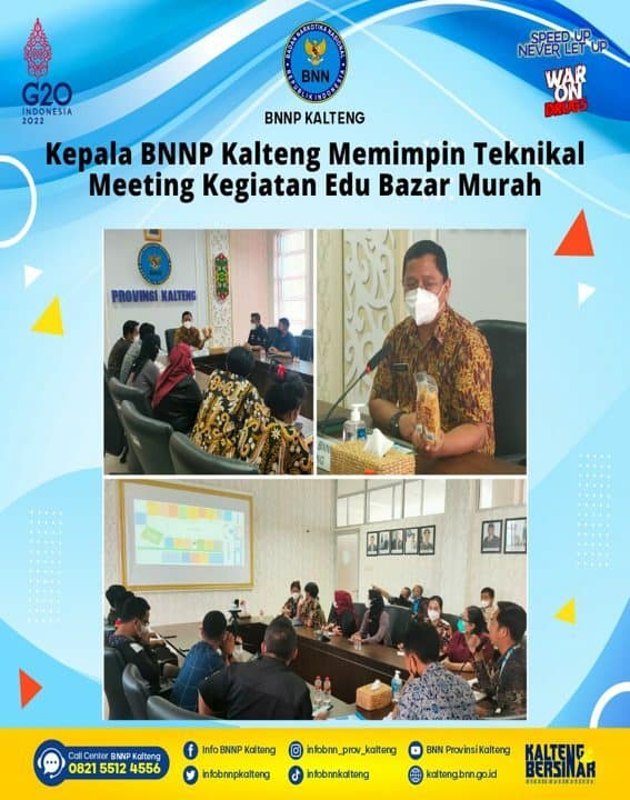 Kepala BNNP Kalteng Memimpin Teknikal Meeting Kegiatan Edu Bazar Murah Kepala BNNP Kalteng Memimpin Teknikal Meeting Kegiatan Edu Bazar Murah