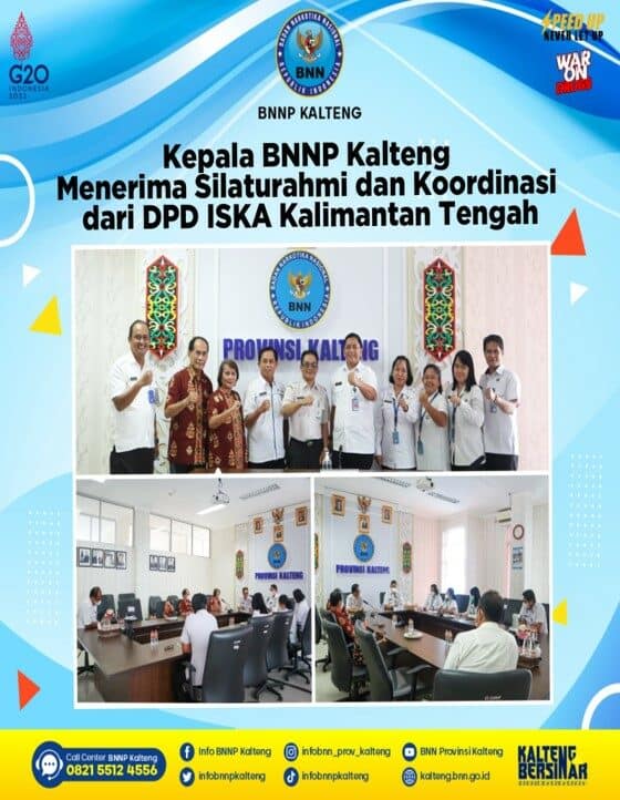 Kepala BNNP Kalteng Menerima Silaturahmi dan Koordinasi dari DPD Iska Kalimantan Tengah