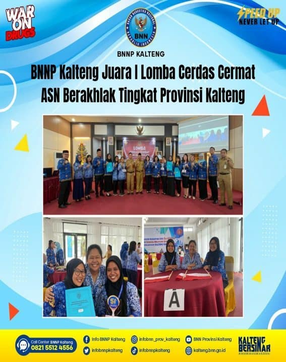 BNNP Kalteng Juara I Lomba Cerdas Cermat ASN Berakhlak Tingkat Provinsi Kalteng BNNP Kalteng Juara I Lomba Cerdas Cermat ASN Berakhlak Tingkat Provinsi Kalteng