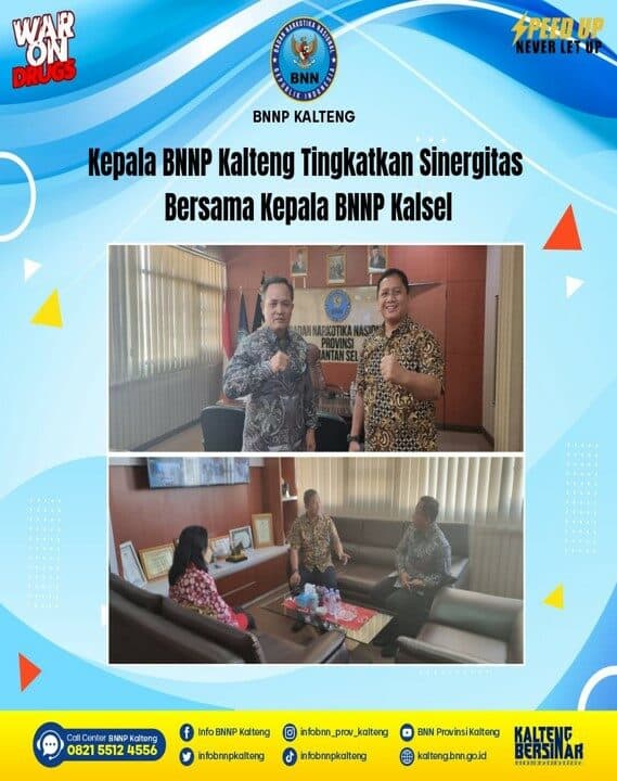 Kepala BNNP Kalteng Tingkatkan Sinergitas Bersama Kepala BNNP Kalsel