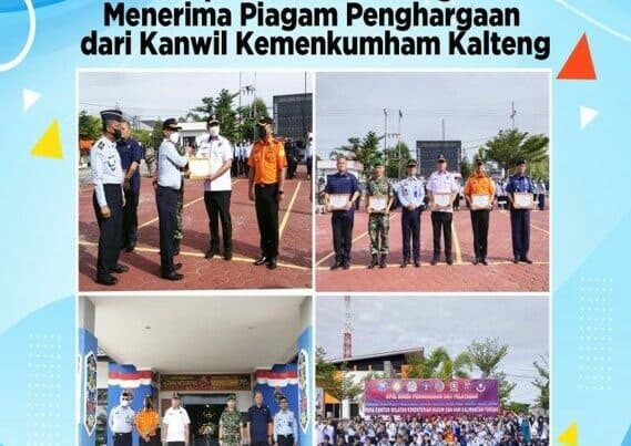 Kepala BNNP Kalteng Menerima Piagam Penghargaan Dari Kanwil Kemenkumham Kalteng
