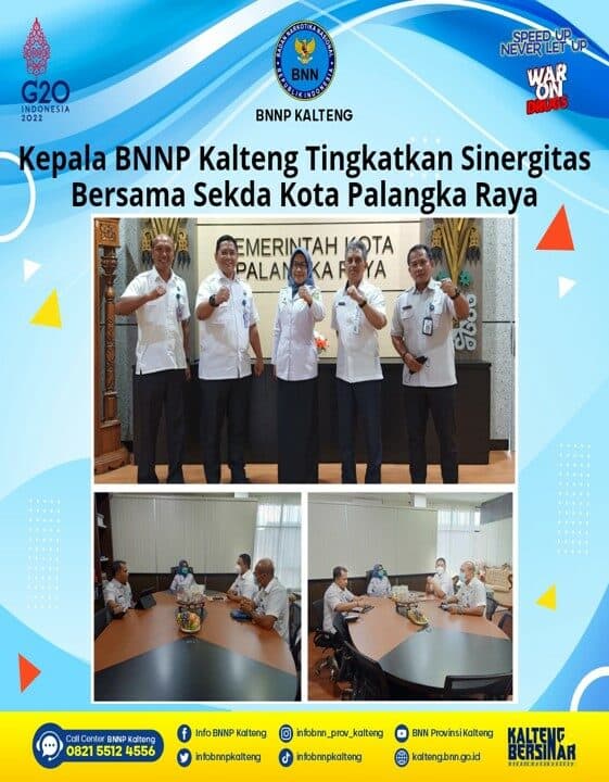 Kepala BNNP Kalteng Tingkatkan Sinergitas Bersama Sekda Kota Palangka Raya