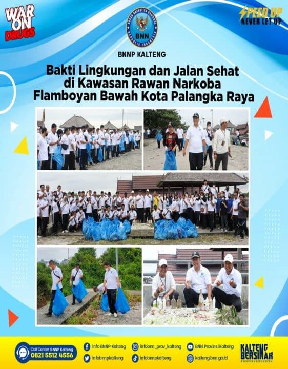 Bakti Lingkungan dan Jalan Sehat Di Kawasan Rawan Narkoba Flamboyan Bawah Kota Palangka Raya Bakti Lingkungan dan Jalan Sehat Di Kawasan Rawan Narkoba Flamboyan Bawah Kota Palangka Raya