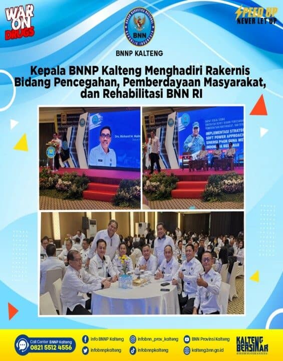 Kepala BNNP Kalteng Menghadiri Rakernis Bidang Pencegahan, Pemberdayaan Masyarakat, dan Rehabilitasi BNN RI Kepala BNNP Kalteng Menghadiri Rakernis Bidang Pencegahan, Pemberdayaan Masyarakat, dan Rehabilitasi BNN RI
