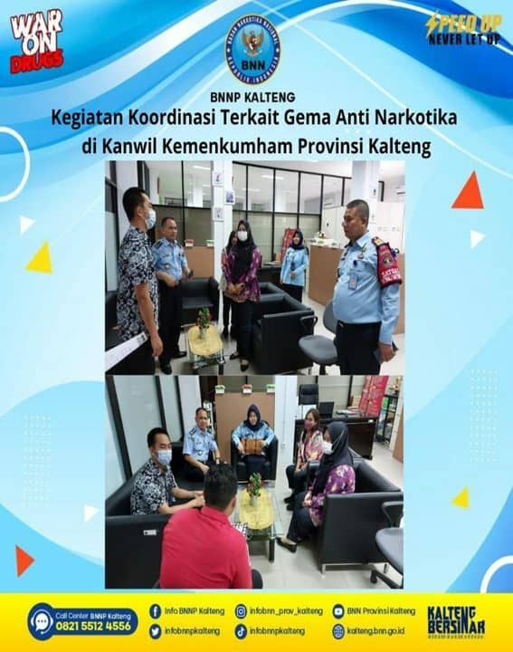 Koordinasi Terkait Gema Anti Narkotika di Kantor Wilayah Kemenkumham Provinsi Kalteng Koordinasi Terkait Gema Anti Narkotika di Kantor Wilayah Kemenkumham Provinsi Kalteng