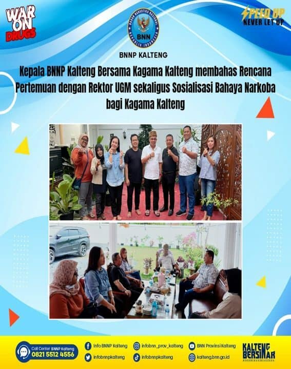Kepala BNNP Kalteng Bersama Kagama Kalteng Membahas Rencana Pertemuan Dengan Rektor UGM Sekaligus Sosialisasi Bahaya Narkoba Bagi Kagama Kalteng Kepala BNNP Kalteng Bersama Kagama Kalteng Membahas Rencana Pertemuan Dengan Rektor UGM Sekaligus Sosialisasi Bahaya Narkoba Bagi Kagama Kalteng