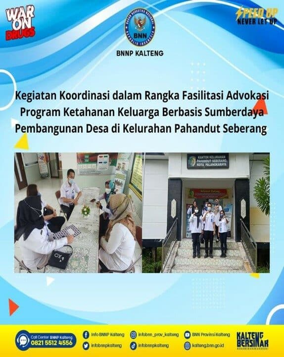 Koordinasi Dalam Rangka Fasilitasi Advokasi Program Ketahanan Keluarga Anti Narkoba Berbasis Sumberdaya Pembangunan Desa di Kelurahan Pahandut Seberang Koordinasi Dalam Rangka Fasilitasi Advokasi Program Ketahanan Keluarga Anti Narkoba Berbasis Sumberdaya Pembangunan Desa di Kelurahan Pahandut Seberang