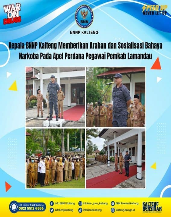 Kepala BNNP Kalteng Memberikan Arahan dan Sosialisasi Bahaya Narkoba Pada Apel Perdana Pegawai Pemkab Lamandau Kepala BNNP Kalteng Memberikan Arahan dan Sosialisasi Bahaya Narkoba Pada Apel Perdana Pegawai Pemkab Lamandau