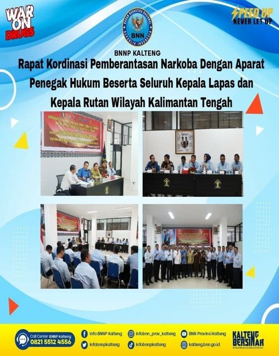 Kordinasi Pemberantasan Narkoba Dengan Aparat Penegak Hukum Beserta Seluruh Kepala Lapas dan Kepala Rutan Wilayah Kalimantan Tengah Kordinasi Pemberantasan Narkoba Dengan Aparat Penegak Hukum Beserta Seluruh Kepala Lapas dan Kepala Rutan Wilayah Kalimantan Tengah