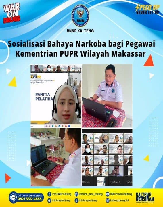 Kepala BNNP Kalteng Menjadi Narasumber Dalam Sosialisasi Bahaya Narkoba Bagi Pegawai Kementrian PUPR Wilayah Makassar Kepala BNNP Kalteng Menjadi Narasumber Dalam Sosialisasi Bahaya Narkoba Bagi Pegawai Kementrian PUPR Wilayah Makassar