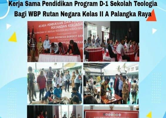 Acara Pembukaan Dan Penandatanganan Perjanjian Kerja Sama Pendidikan Program D-1 Sekolah Teologia Bagi WBP Rutan Negara Kelas II A Palangka Raya