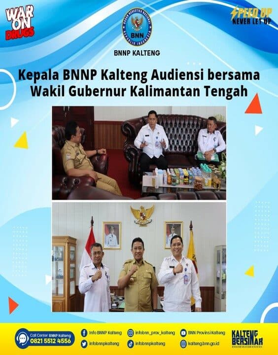 Kepala BNNP Kalteng Audiensi Bersama Wakil Gubernur Kalteng Kepala BNNP Kalteng Audiensi Bersama Wakil Gubernur Kalteng