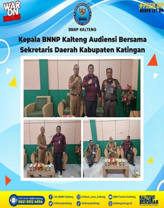Kepala BNNP Kalteng Audiensi Bersama Sekretaris Daerah Kabupaten Katingan Kepala BNNP Kalteng Audiensi Bersama Sekretaris Daerah Kabupaten Katingan