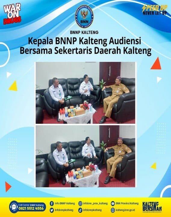 Kepala BNNP Kalteng Audiensi Bersama Sekda Provinsi Kalteng Kepala BNNP Kalteng Audiensi Bersama Sekda Provinsi Kalteng