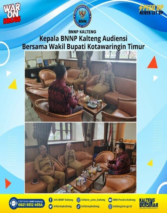Kepala BNNP Kalteng Audiensi Bersama Wakil Bupati Kotawaringin Timur Kepala BNNP Kalteng Audiensi Bersama Wakil Bupati Kotawaringin Timur