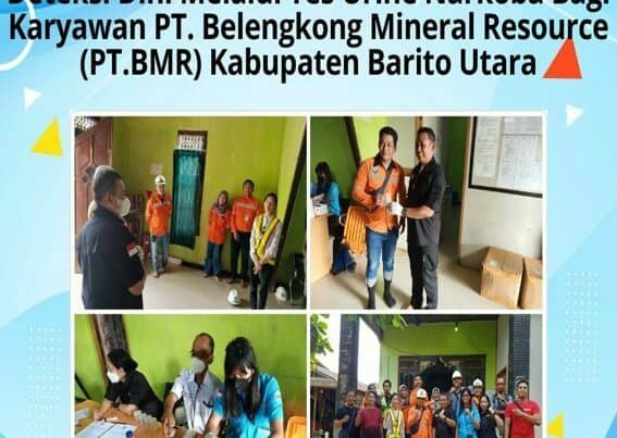 BNNP Kalteng Melaksanakan Deteksi Dini Melalui Tes Urine Narkoba di PT. Belengkong Mineral Resource (PT.BMR) Kabupaten Barito Utara